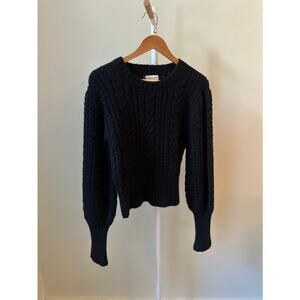 Dôen Black Cable Knit Sweater, Baby Alpaca Blend, Size Small